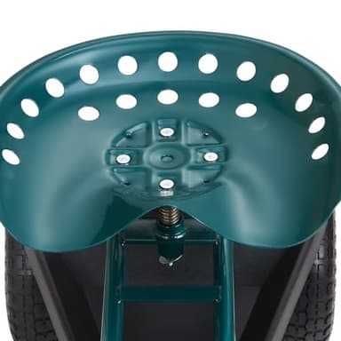 VEVOR Garden Cart Rolling Workseat with Wheels, Gardening Stool for Planting, 360 Degree Swivel Seat, Wagon Scooter with Steering Handle & Utility Tool Tray, Use for Patio, Yard, and Outdoors, Green - Image 9