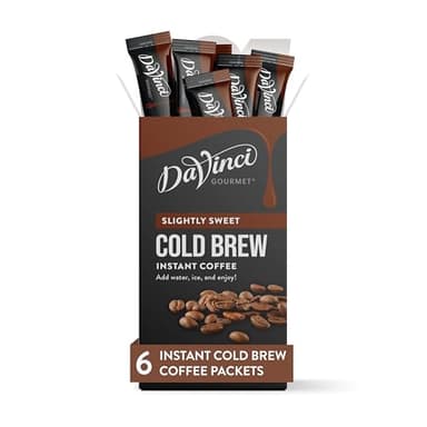 DaVinci Gourmet Slightly Sweet Cold Brew Stick Pack, Instant Coffee Powder, 6 Count (Pack of 1) - Image 1