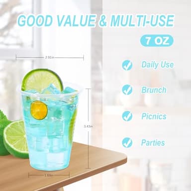 BYSNOW 7 oz Clear Plastic Cups, 500 Count Bulk, PP Clear Plastic Cups for Party with Higher Heat Resistance, Suit for Hot Beverages, Soda, Juice (7oz 500count) - Image 3