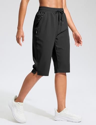 G Gradual Women's 13" Long Hiking Shorts with Zipper Pocket Lightweight Quick Dry Knee Length Bermuda Shorts for Women(Black,XL) - Image 5