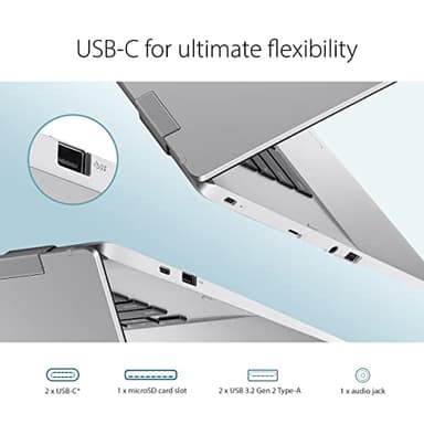 ASUS Chromebook CX1, 15.6" FHD NanoEdge Display, Intel Celeron N4500 Processor, 64GB eMMC Storage, 8GB RAM, ChromeOS, Transparent Silver, CX1500CKA-AS84F - Image 3
