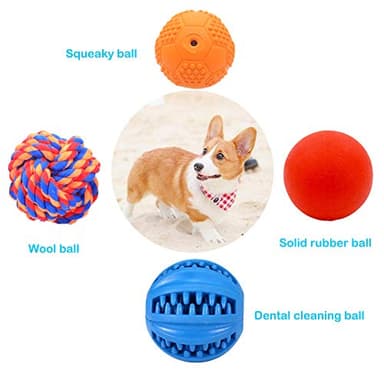 Volacopets Puppy Balls - Pack with Different Functions & Teething Toys for Small Dogs, Squeaky Dog Balls, Rubber Chew Toys for Enrichment - Image 3
