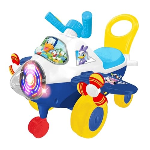 Kiddieland: Activity Plane: Donald Duck - Disney Light & Sound Foot-to-Floor Vehicle, Interactive Dashboard, Propellers, Parent Handle, Toddlers 12mo+ - Image 1