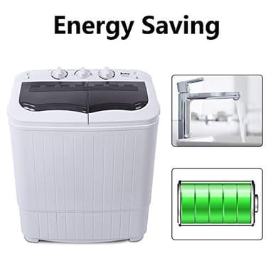Compact Portable Washing Machine – Mini Twin Tub Washer with Built-in Drain Pump, 14.3lbs Semi-Automatic Spin Dryer, Ideal for Camping, Apartments, Dorms, College Rooms and Small Spaces, Gray - Image 9