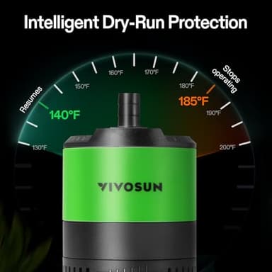 VIVOSUN 400 GPH 20W Submersible Water Pump, with Adjustable Water Flow, 4.9 ft Tubing, Additional Ceramic Shaft, and Outlet Adapters, for Fish Tanks, Aquariums, Hydroponics, Fountains - Image 5