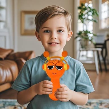 Plush Toys, Horror Games Plushies Toy for Fans, Soft Stuffed Animal Pillow Figure Doll Christmas Birthday Gifts for Adult Kids (Gray+Orange) - Image 2