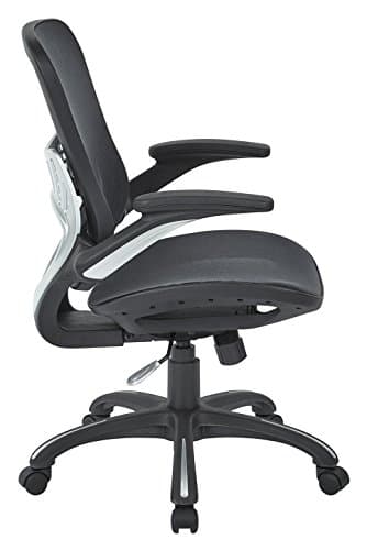 Office Star Ventilated Manager's Office Desk Chair with Breathable Mesh Seat and Back, Black Base, Black - Image 4