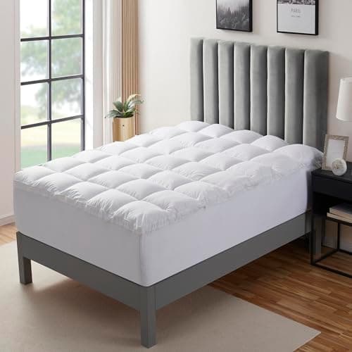 Queen Mattress Topper Extra Thick Pillow Top 3D Fiber Fill Mattress Topper with 100% Cotton Cover - Enhance Sleep Quality with Pressure Relief and Temperature Regulation, Queen - Image 1