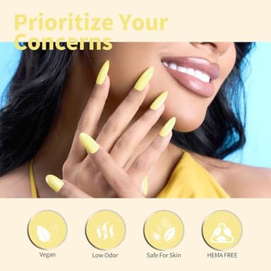 CANNI 6 Colors 9 ML Hema-Free Pastel Yellow Green Gel Nail Polish Set, Sage Forest Lime Green Pale Yellow Gel Polish Kit, Soak Off LED Nail Gel Manicure Kit DIY at Home Salon Gifts - Image 5