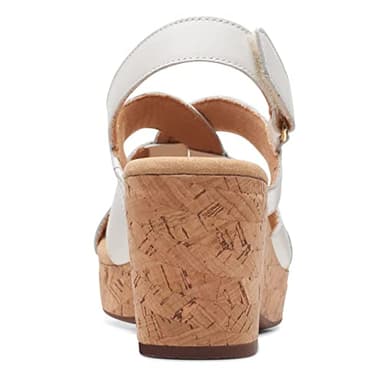 Clarks Womens Giselle Beach Wedge Sandal, White Leather, 8 US - Image 6
