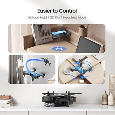 DEERC D20 Mini Drone with Camera for Kids, Remote Control Toys Gifts for Boys Girls with Voice Control, Gestures Selfie, Altitude Hold, Gravity Control, One Key Start, 3D Flips 2 Batteries, Blue - Image 4
