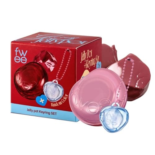 fwee Glowy Jelly Pot + Keychain SET | Dewy Jelly Lip & Blush Color, Tinted Glow Jelly Balm, Dewy Buildable Finish – Rosy Glaze (Dusty Rose) | 0.14 oz - Image 1