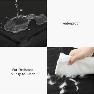 Lesure Outdoor Waterproof Dog Bed for Extra Large Dogs, Orthopedic Egg Crate Foam Pet Bed with Oxford Fabric Surface and Removable and Durable Cover, Machine Washable, 48''x30'', Black - Image 2