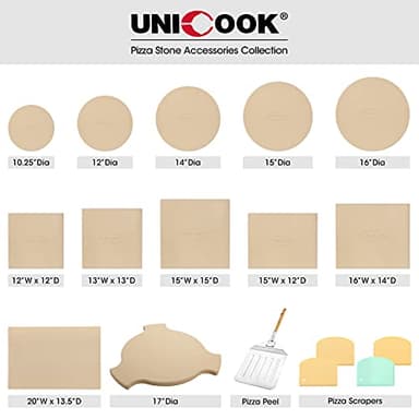 Unicook Pizza Stone, Heavy Duty Cordierite Pizza Pan for Oven and Grill, Thermal Shock Resistant Baking Stone for Bread, 15 X 12 Inch Rectangular, 6.6 lbs - Image 8