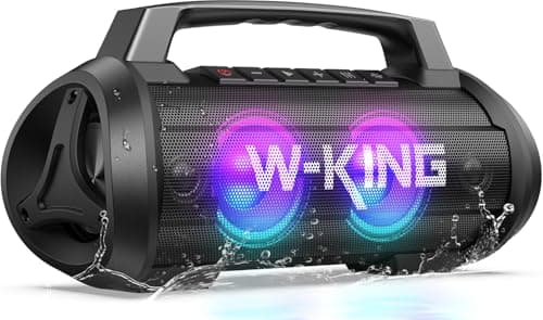 W-KING Portable Speakers Bluetooth Wireless, 120W Max Loudest Bluetooth Speaker, IPX6 Waterproof Outdoor Speaker with 70W Deep Bass/2*Subwoofer/DSP/EQ/42H/LED/MAC-in/Power Bank, Large Party Boombox - Image 1