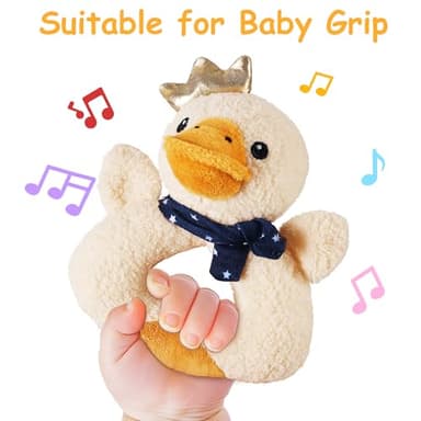 iPlay, iLearn Baby Toys 3 6 12 Month Newborn Gifts, Infant Soft Farm Stuffed Animal Rattles Plush Barn, Boy Girl Stuff, Shower Basket Stuffer, Sensory Hand Development Toy 0 2 4 7 9M 1 Yr - Farm - Image 3