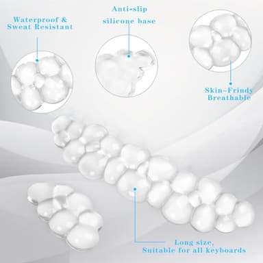 Gel Cloud Keyboard and Mouse Wrist Rest, Cute Wrist Support and Arm Support Keyboard Rest for Keyboard and Mouse Typing Pain Relief,Suitable for Office/Computer/Laptop/Gaming(White) - Image 3