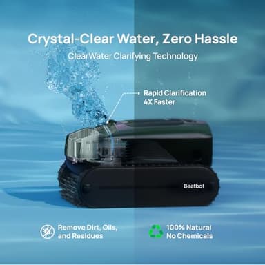 Beatbot AquaSense 2 Pro Cordless Robotic Pool Cleaner, Unmatched 5-in-1 Cleaning, Surface Parking, Skimmer with APP Control, Water Clarification, for Pools up to 3,875 Sq.ft – Obsidian - Image 4