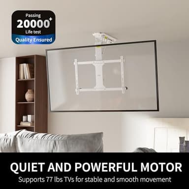 VIVO Electric Ceiling TV Mount for 32 to 70 inch Screens, Large Flip Down Motorized Pitched Roof VESA Mount, App and Voice Control, White, MOUNT-E-FD70W - Image 5