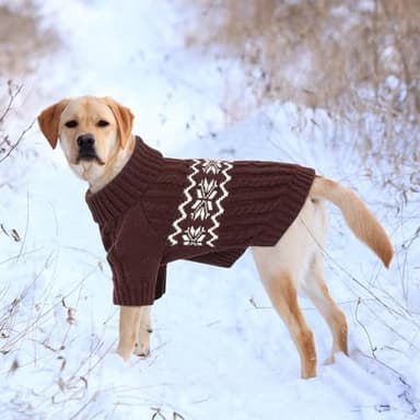 Kuoser Small Dog Sweater, Christmas Clothes, Pullover Puppy Knitwear Apparel for Small Dogs Boy Girl Yorkie Chihuahua, Coffee XS - Image 6