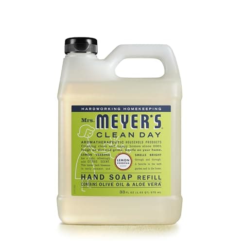 MRS. MEYER'S CLEAN DAY Liquid Hand Soap Refill, Cruelty Free and Biodegradable Formula, Lemon Verbena Scent, 33 oz - Image 1