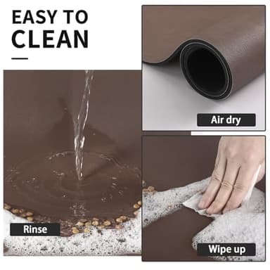 HotLive Pet Feeding Mat - Absorbent Dog Mat for Food and Water, No Stains Cat Bowl Mat, Easy to Clean Pet Placemats, Quick Dry Dog Water Dispenser Mat for Messy Drinkers | Paw Brown 16"x 24" - Image 3
