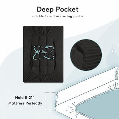 SameBed Mattress Topper Queen,Extra Thick Mattress Pad Cover for Back Pain,Cooling Mattress Protector with 8-21 Inch Deep Pocket,Overfilled Down Alternative Filling,Black - Image 4