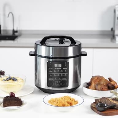 Sweetcrispy 6 QT Electric Pressure Cooker 12-in-1 Multi Electric Cookers, Rice Steamer Yogurt Maker Stainless Steel, New Sliver - Image 9