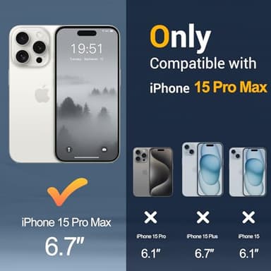 Temdan for iPhone 15 Pro Max Case, Compatible with Magsafe, Anti-Yellowing, Military-Grade Protection, Shockproof Slim Magnetic Phone Case Cover, Gray - Image 2