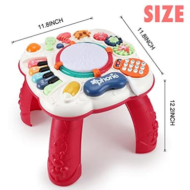 BACCOW Baby Toys 6 to 12-18 Months, Musical Activity Table for 1 Year Old Boys Girls Gifts, Toddler Infant Toys, Length 12.99 Inches Width 12.99 Inches Height 12.6 Inches (33cm W x 33cm L x 32 cm H) - Image 6