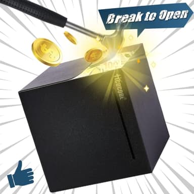 hicocool Stainless Steel Piggy Bank for Adults, Must Break to Open for Real Money, Unbreakable Metal Money Bank for Cash Saving(4.72 inch, Black) - Image 5