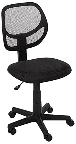 Amazon Basics Rolling Desk Chair, Adjustable, Low Back, Padded Seat, Breathable Mesh, Swivel, Black, 21.25" D x 22.5" W x 38" H - Image 9