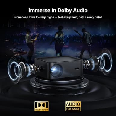 Official Licensed Netflix 1500 ANSI Smart Projector, HAPPRUN 4K Projector with Wifi and Bluetooth, DoIby Audio,Native1080P,Built-in Apps, ,Electric Focus,Movie Projector for Home Cinema,Outdoor,Indoor - Image 4