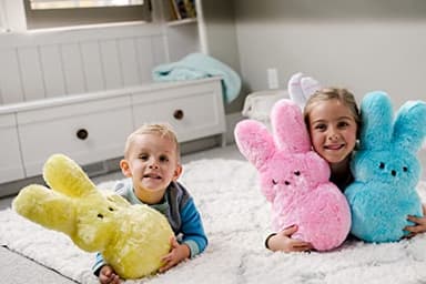 Animal Adventure | Shaggy Bunny Peeps | 15” Collectible Plush | Yellow - Image 3