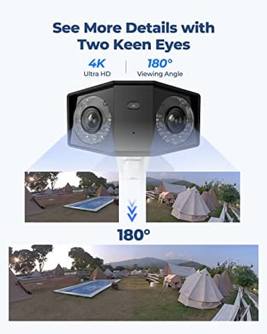 REOLINK 4K PoE Security Camera System, Home Outdoor IP Camera in 180 Degree Viewing Angle, Human/Vehicle/Pet Detection, Color Night Vision, Two Way Talk, Up to 512GB microSD Card, Duo 2 PoE - Image 2