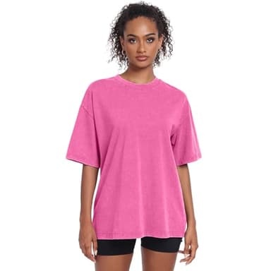 3 Pack Womens Washed Vintage Oversized T-Shirt Casual Baggy Streetwear Boyfriend Tee Workout Short Sleeve Cotton Tops(W-PKGNPP,XL) - Image 2
