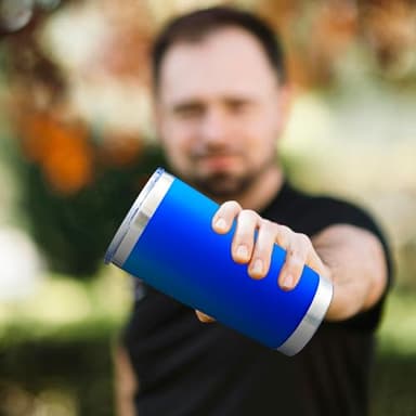AIANJI 20oz Tumbler Bulk Stainless Steel Tumblers with Lid Vacuum Insulated Double Wall Travel Coffee Mug Powder Coated Tumbler Cup for Hot and Cold Drinks(Dark Blue, 12 pack) - Image 2