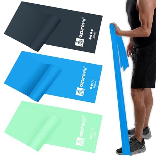 A AZURELIFE Resistance Bands,Professional Long Non-Latex Elastic Stretch Bands,Exercise Bands for Physical Therapy, Yoga, Pilates, Rehab, at-Home or The Gym Workouts, Strength Training - Image 1