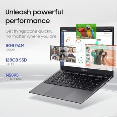 Laptop for Student, Home and Business, Quad-Core N5095 Processor, 2.9GHz, 8GB RAM, 128GB SSD, 1TB Expandable, 14 Inch Laptop Computer, WiFi 5, BT 5.0, USB 3.0 - Image 4
