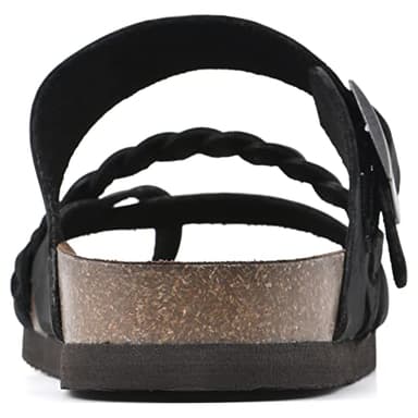 WHITE MOUNTAIN Shoes Hazy Footbed Sandal, Black/Nubuck, 10 M - Image 5