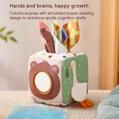 Youuys Baby Tissue Box Toy for Babies 6-12 Months - Montessori Toys Baby Tissue Box Sensory Toys for 1 Year Old - Boy Girl Gifts for Babies 6 12 18 Months Old - Image 8