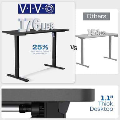 VIVO Electric 71 x 30 in Rustic Standing Desk, Memory Height Adjustment, 1B Series, Vintage Brown Top Gray Frame, DESK-KIT-1G7N - Image 5