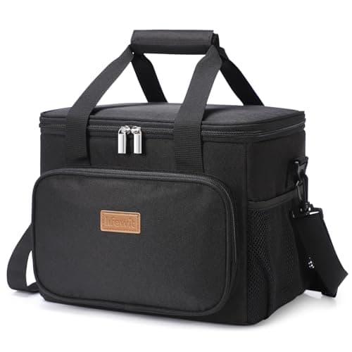 Lifewit Large Lunch Bag Insulated Lunch Box Soft Cooler Cooling Tote for Adult Men Women, Black 24-Can (15L) - Image 1