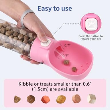 Colorday Handheld Dog Treat Dispenser Built-in Clicker & Treat Pouch, Hand Feeder for Puppy Training Walking Hiking Traveling (6.7 OZ, Pink) - Image 4
