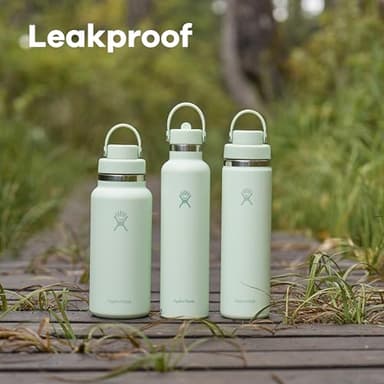Hydro Flask Water Bottle - Insulated Stainless Steel - Wide Mouth Chug Lid, Non Spill, Leakproof in 32 Oz Aloe Green - Image 7