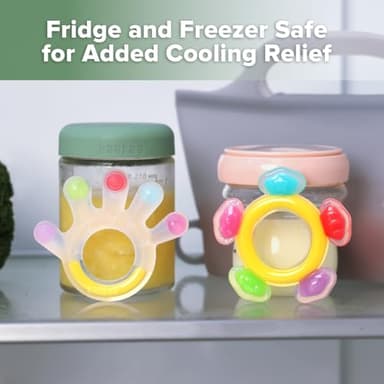 Haakaa Silicone Teether Combo - Baby Freezer Teething Toy - Soft Cold Teether - Soothe Teething Pain & Itching Gums - Perfect Size - Palm & Ferris Wheel Shape for 3M+ Babies BPA Free - 2 pk - Image 6