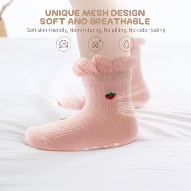 Aroveea Non Slip Grip Ankle Baby Socks 12 Pack for Toddler Boys and Girls Kids,Infant Cute Cotton Baby Socks - Image 2