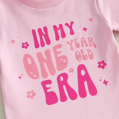 WZTYYDS Baby Girl First Birthday Outfit In My One Year Old Era Top Short Sleeve 1st Birthday Shirt + Casual Shorts Set (Pink, 12-18 Months) - Image 5