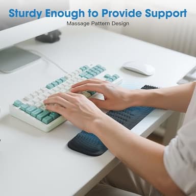 MEKASS Keyboard Wrist Rest, Soft Memory Foam Wrist Support for Keyboard, Keyboard Hand Rest Pad for Wrist Pain Relief, Keyboard Wrist Guard for Long Hours of Work, Gaming, Studying(Classic Black) - Image 6