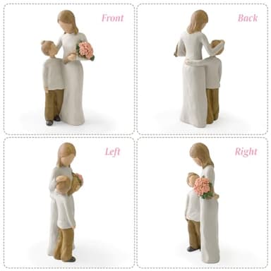 Faumsut Mother and Son Figurines Statues, Sculpted Hand-Painted Mom and Child Statues Gifts for Mother’s Day Anniversary Birthday Home Decor - Image 6